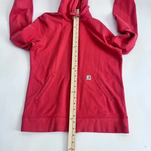 Women's Red Zip-Up Hoodie - Picture 11 of 12